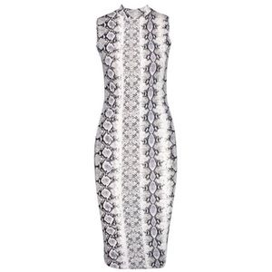 Boohoo Snake Print Bodycon Midi Dress